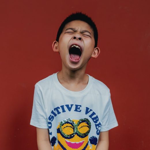 Boy screaming