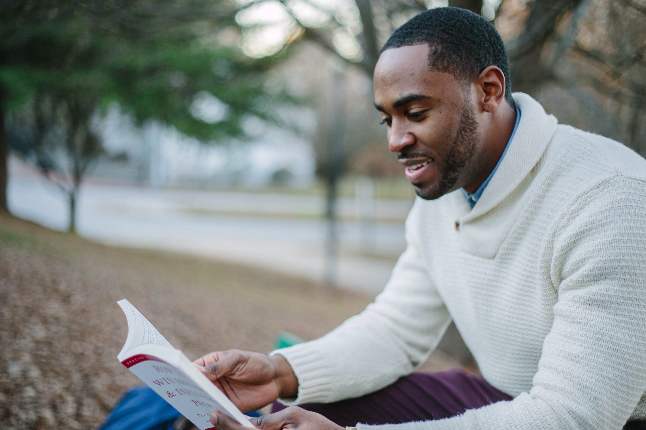 Man reading book